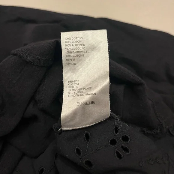 Anthropologie Seen Worn Kept Flutter Eyelet Black Top - Picture 12 of 15